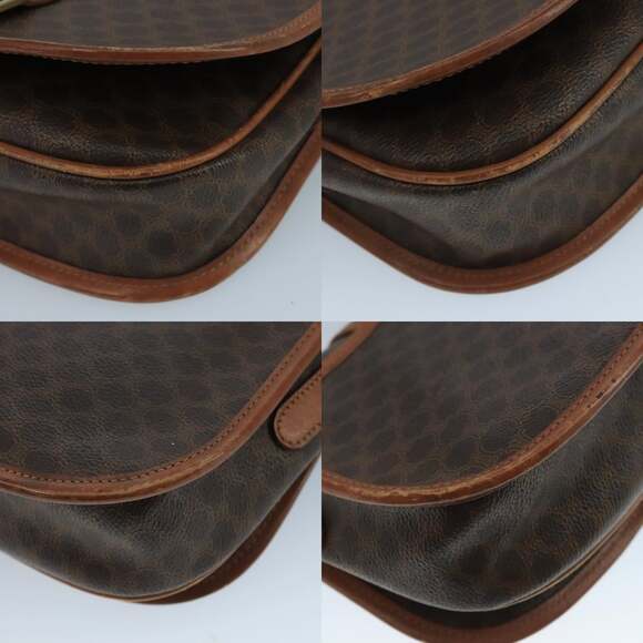 CELINE Macadam Canvas Shoulder Bag Pvc Leather Brown - Picture 10 of 13